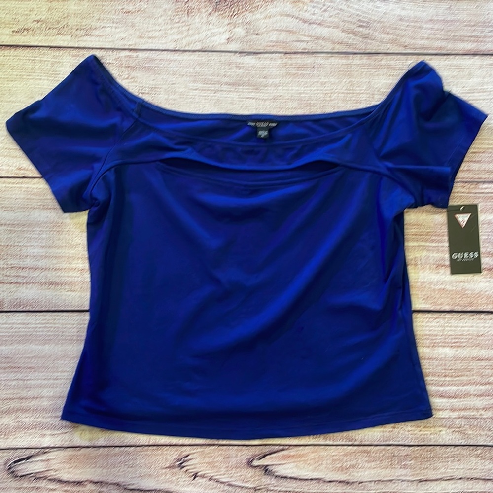 NWT | Guess | Off Shoulder Jayla Top | Blue Berry | size XL